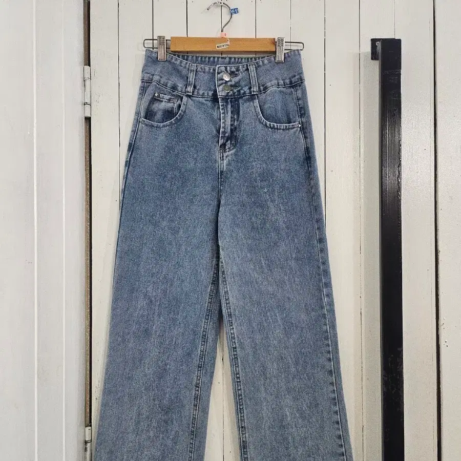 J.M COMPANY 여성 와이드팬츠 S 중청 워싱 데님팬츠 와이드 청바지