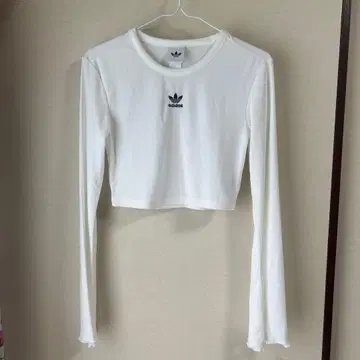 adidas 아디다스 긴팔 리브 상의 화이트