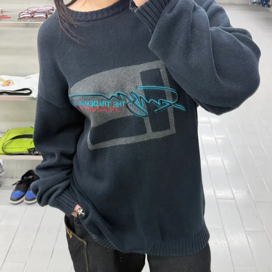 (2XL) 빈티지 FUBU 푸부 오버사이즈 올드스쿨 그래픽 자수 니트