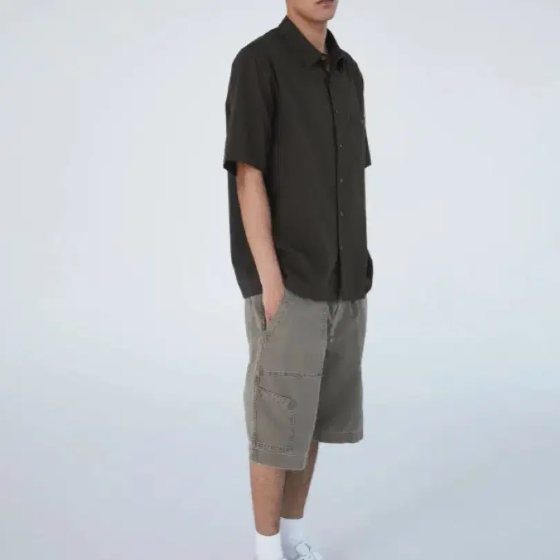 카키스 셔츠 Border check s/s shirt