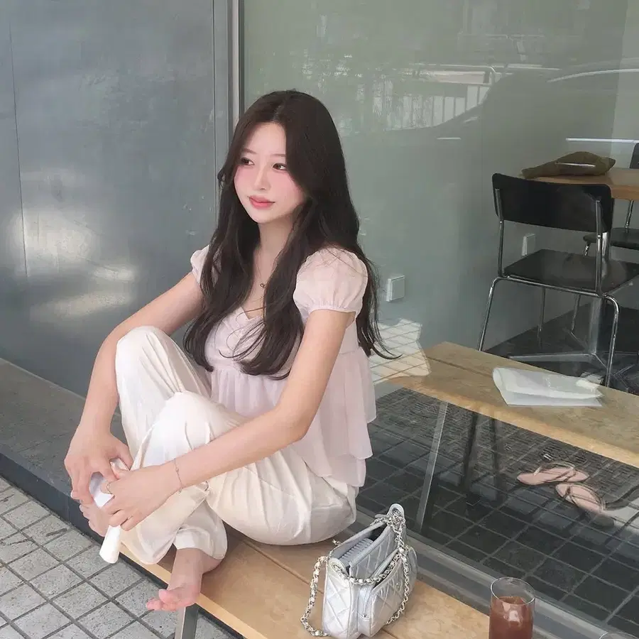 리브아워 쉬폰 블라우스
