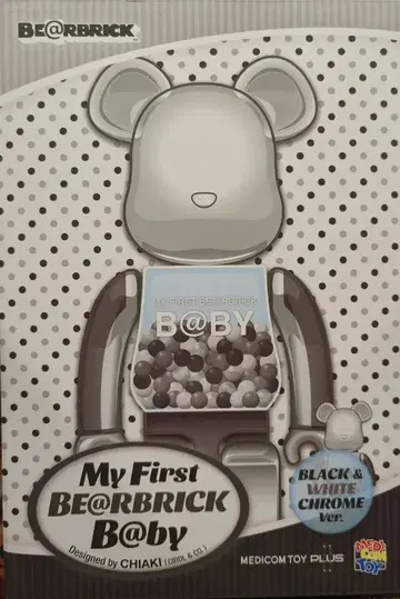 MEDICOMTOY BE@RBRICK MY FIRST BE@RBRICK B@BY BLACK&WHITE CHROME Ver. 100%&400%