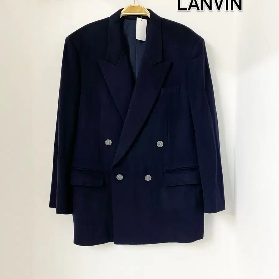 LANVIN 딥네이비 더블 캐시미어자켓