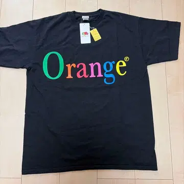 FRUIT OF THE LOOM 오렌지 티셔츠 블랙 L 새상품