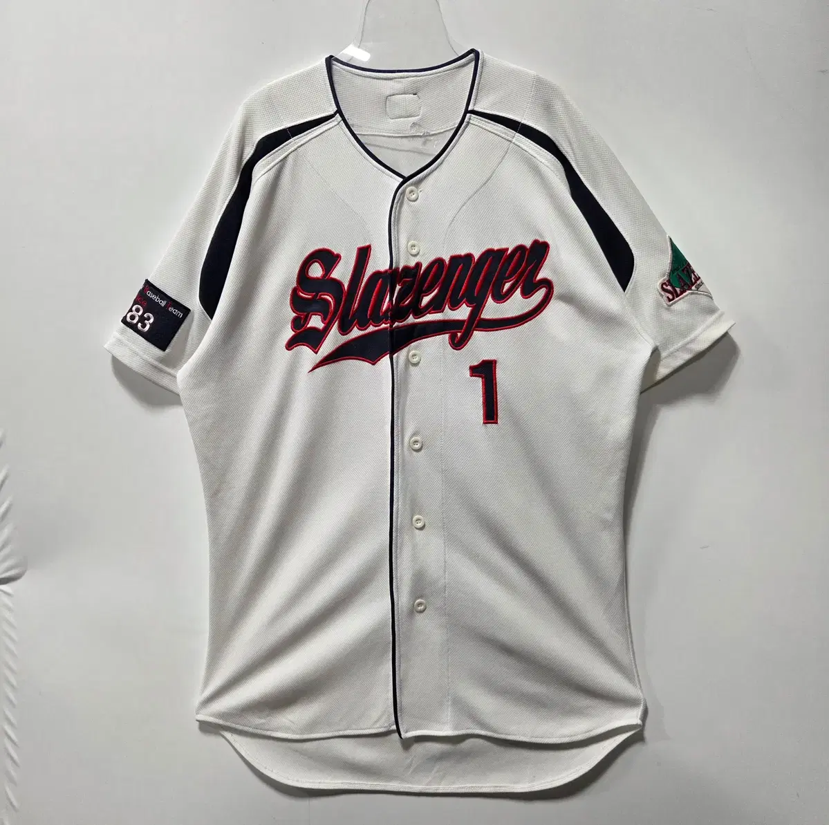 Slazenger 화이트 기능성 야구 유니폼 26081802