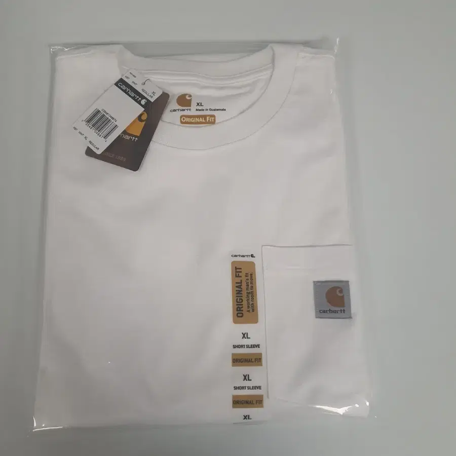 K14) 칼하트 K87 오리지널 핏 포켓 반팔티 XL 화이트 (새상품)