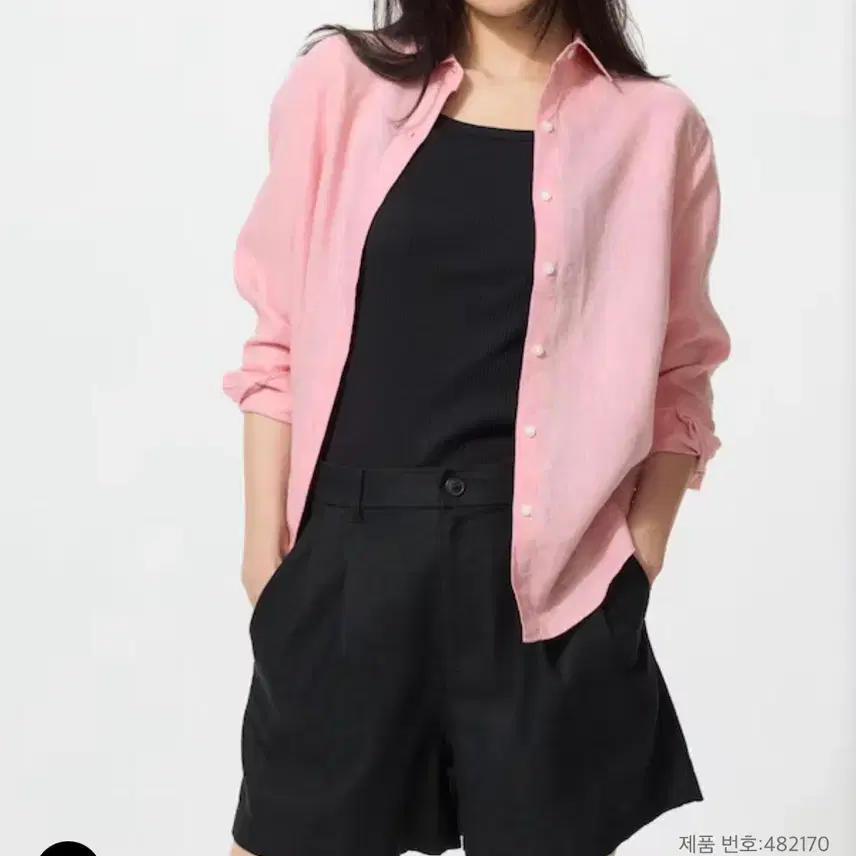 유니클로 리넨코튼쇼트팬츠(블랙,새상품)