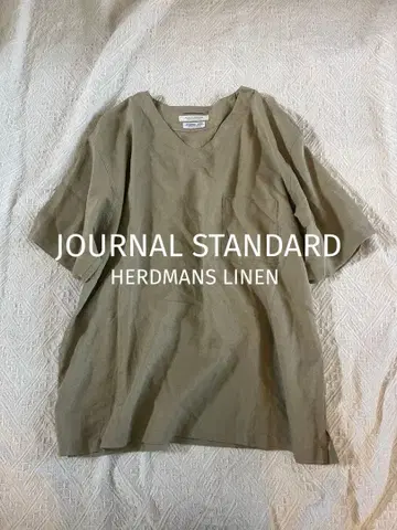 JOURNAL STANDARD 하드 맨즈 린넨 V넥 블라우스