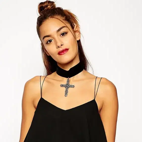 vintage cross choker