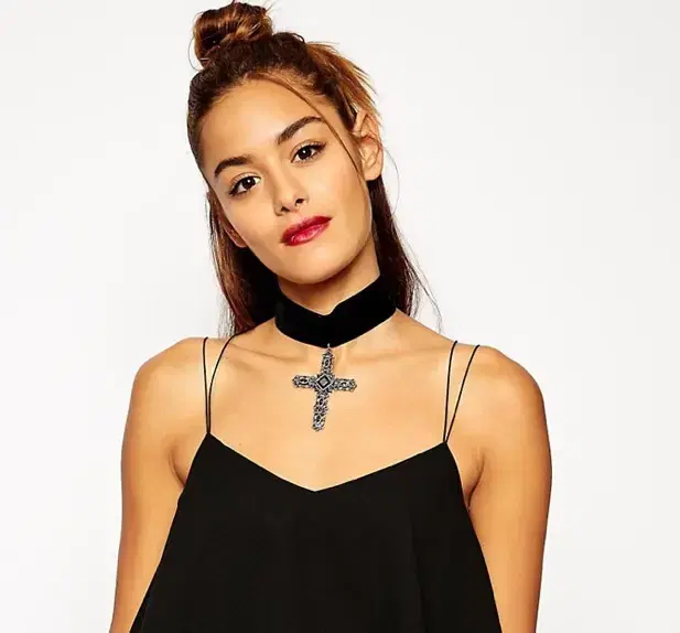 vintage cross choker