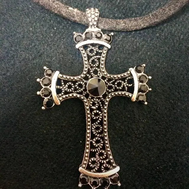 vintage cross choker