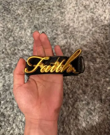 Faith 로고 버클 벨트 블랙