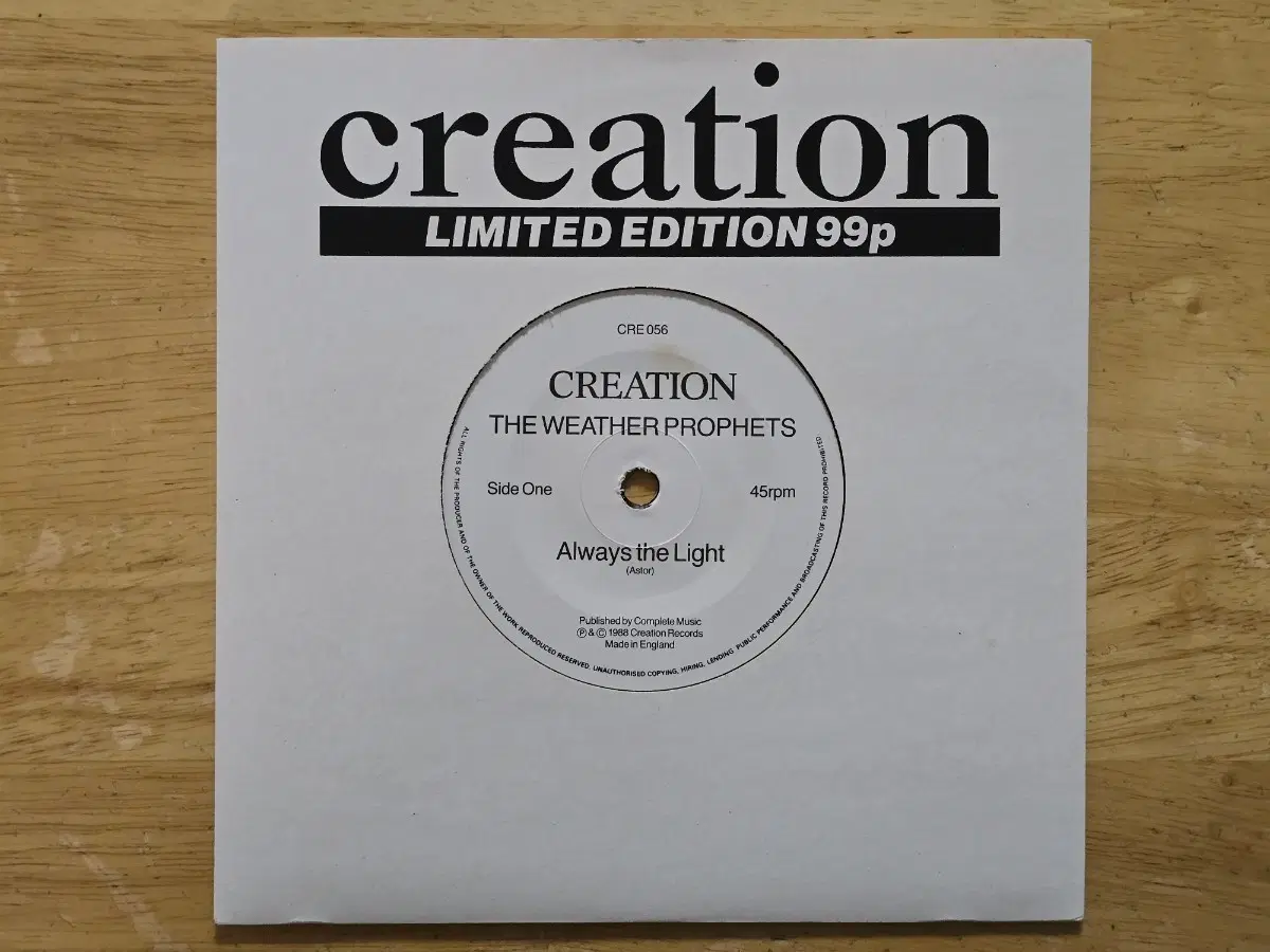 LP 레코드 The Weather Prophets 웨더 프로펫츠 - Always The Light 영국반