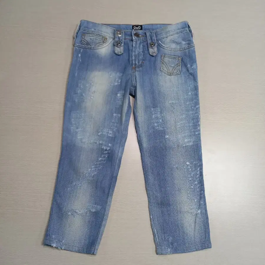 26 DOLCE&GABBANA 데미지워싱 7부 데님 반바지 26-648