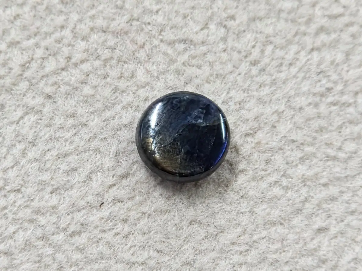 천연 골드씬 사파이어 1.64ct 양면 캐보션(우신감별서 첨부) 초희귀석 유색보석