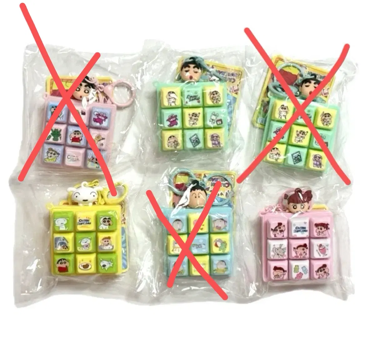 (최저가)짱구/흰둥이/유리 파스텔톤 9구 키캡키링