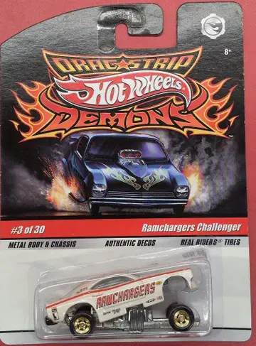 MATTEL HOTWHEELS DRAG STRIP DEMONS 3/30 N8960 RAMCHARGERS CHALLENGER 3/30