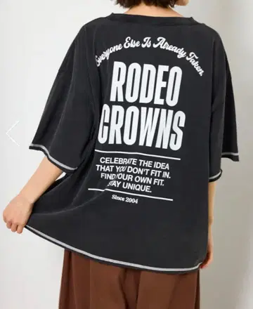 RODEO CROWNS 미사용 새상품 빈티지라이크 스티치 5부 소매 T셔츠
