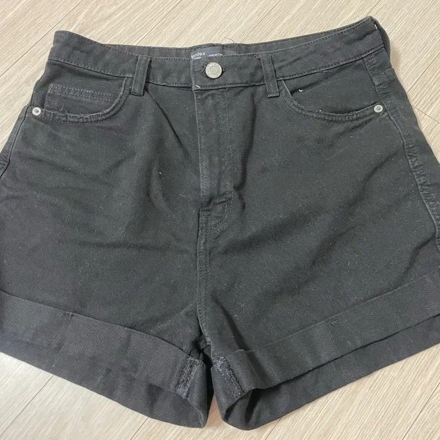 블랙 데님 숏팬츠 반바지