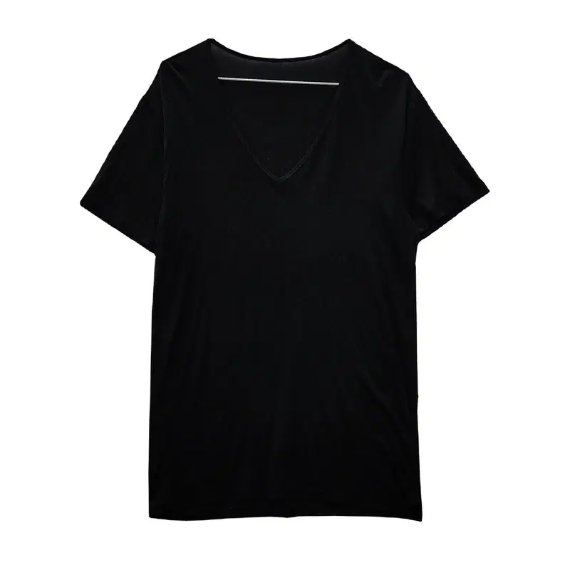 UNIQLO 유니클로 에어리즘 브이넥 블랙 반팔 티 M
