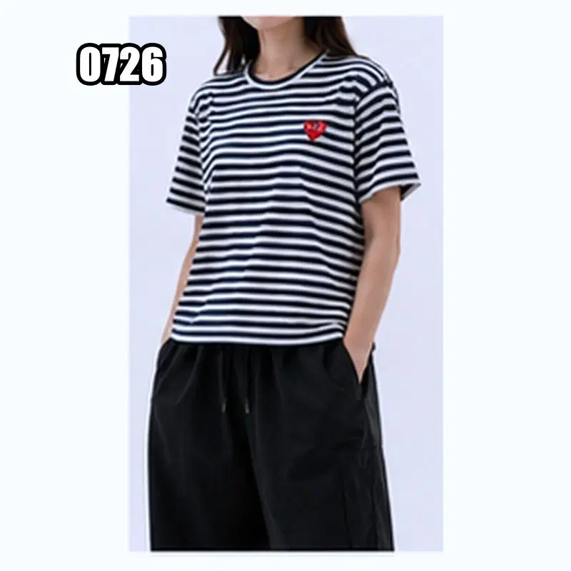 M 플레이 꼼데가르송 스트라이프 반팔 티셔츠