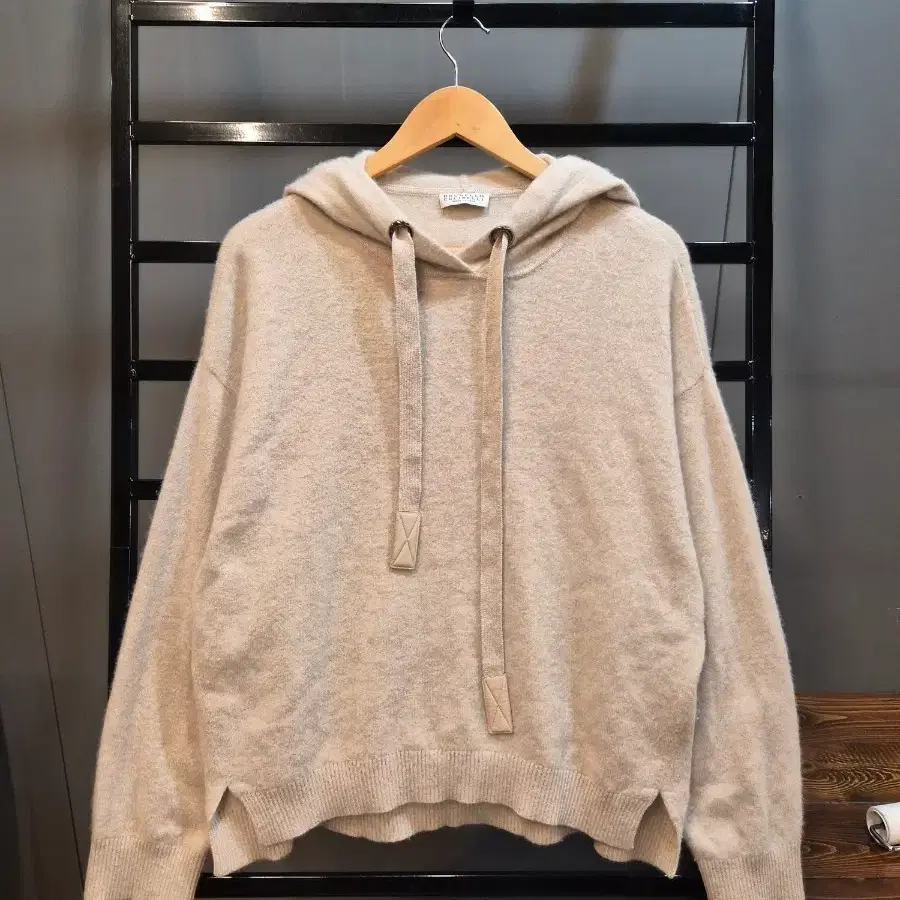 [L] 브루넬로 쿠치넬리 BRUNELLO CUCINELLI 베이지 캐시미어 후드 니트 38.9
