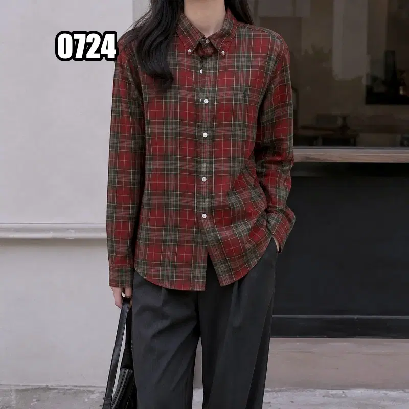M 폴로 랄프로렌 빈티지 체크 패턴 버튼다운 셔츠