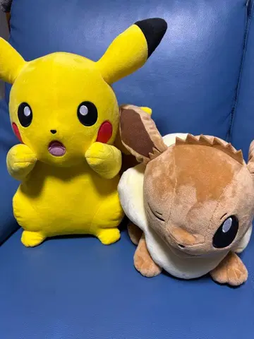 포켓몬 메챠모후굿토 봉제 인형 피카츄&이브이 세트