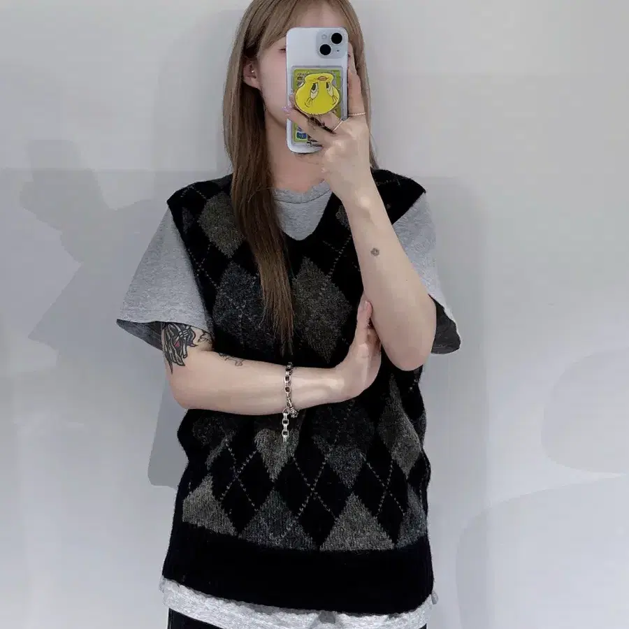 폴로랄프로렌 아가일패턴 울 니트조끼