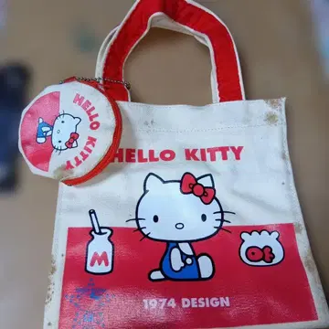 헬로키티 1974 DESIGN 1999년 토트백 미니 파우치 포함 헤이세이