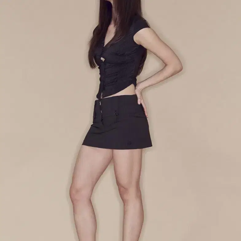 플리즈노팔로우 chloe v shirt (black/stripe/1)