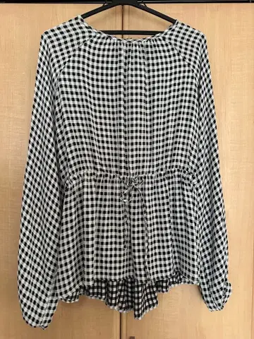 BELPER GINGHAM BLOUSE ( BLACK )