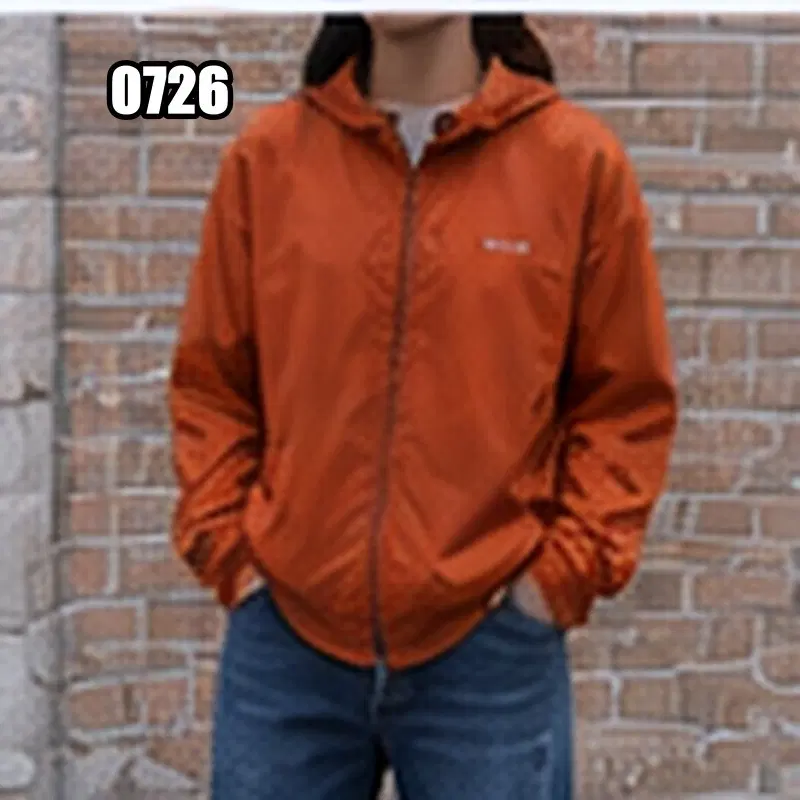 S 타미힐피거 오렌지 컬러 바람막이 자켓