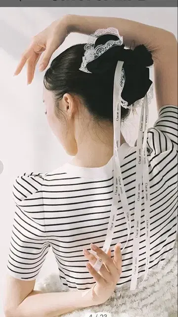 SNIDEL 스나이델 Chacott 차코트 콜라보 레이스 스크런치