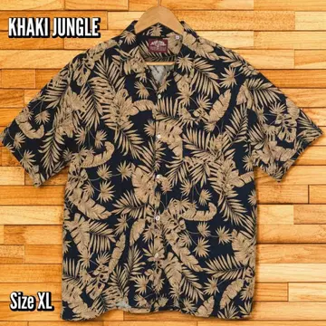 KHAKI JUNGLE 알로하 셔츠 보태니컬 무늬 XL