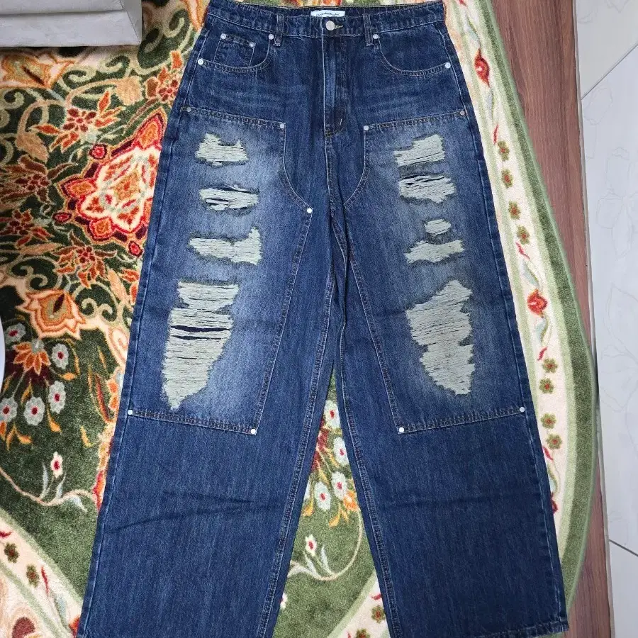 캑터스도넛마켓 CARPENTER WIDE DENIM - DEEP BLUE