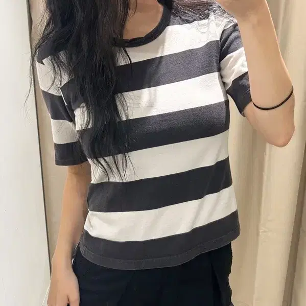 아네스베 클래식 스트라이프 코튼 반팔 티셔츠 R2974