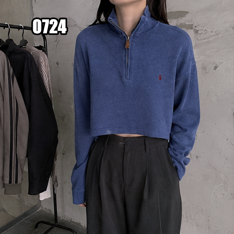 XL 폴로 랄프로렌 커스텀 반집업 크롭 니트