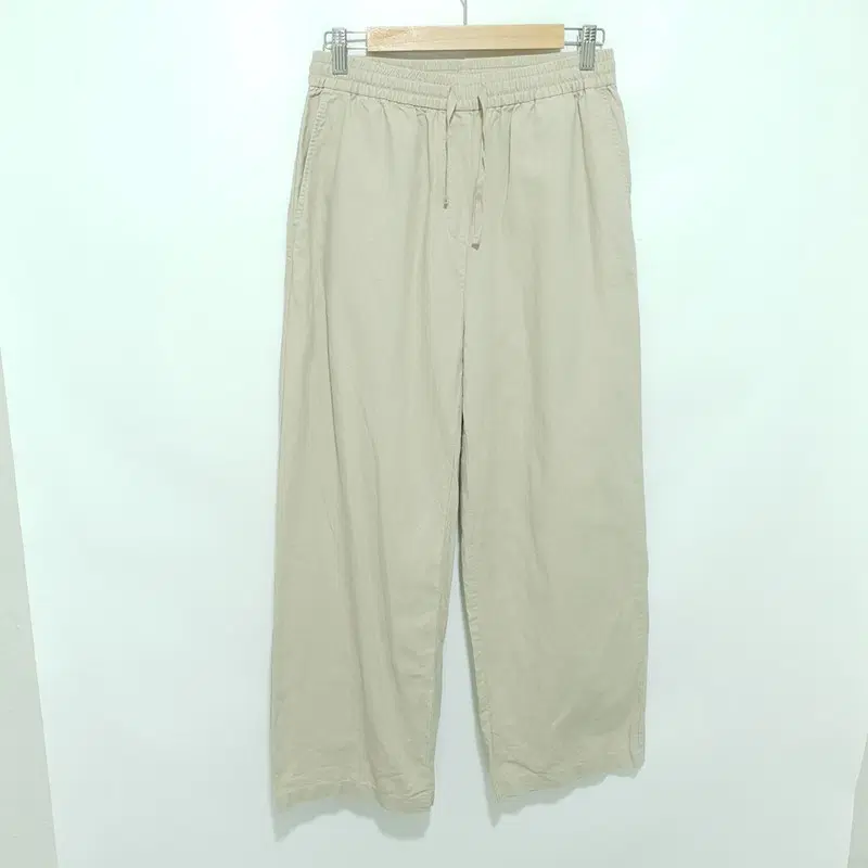 무탠다드 우먼 코튼 린넨 와이드 밴딩 팬츠 28_S2551