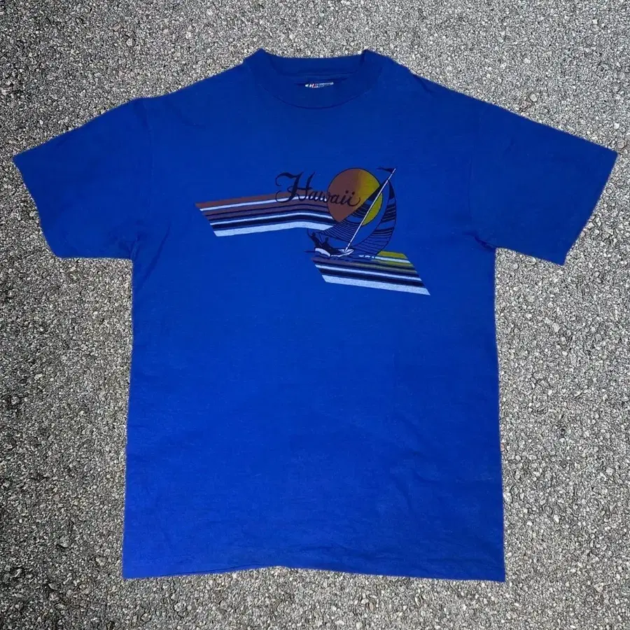 80s Made In USA 헤인즈 비피 하와이 빈티지 티셔츠 L