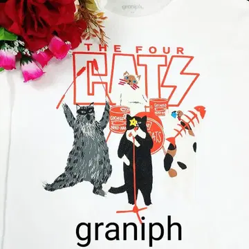 새상품급 그라니프 graniph THE FOUR CATS 긴팔T셔츠 롱T