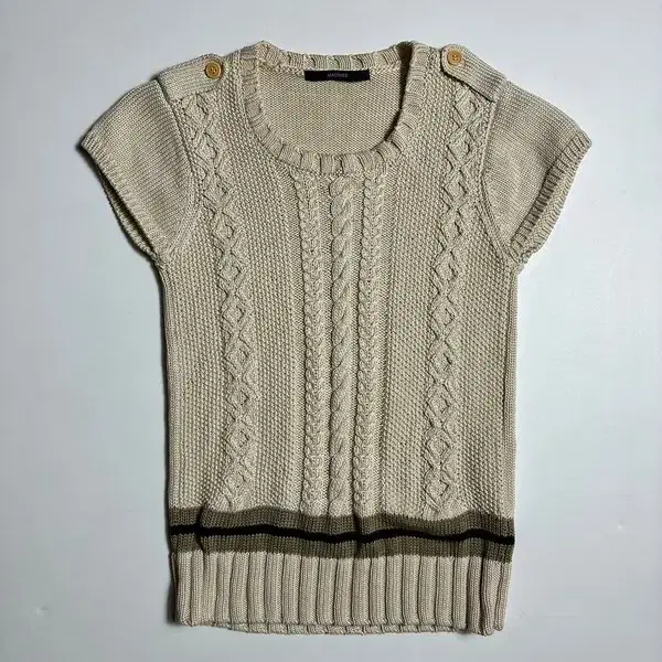 Selected 00's JAPAN 스트라이프 케이블 니트 반팔 R2992