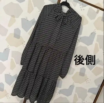 ERINA companySTORE 하이넥 티어드 원피스 후 리본