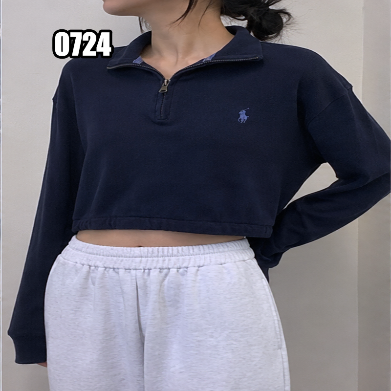 M 폴로 랄프로렌 하프집업 크롭 맨투맨