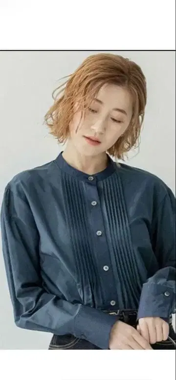 23구 코튼 실크 클론 밴드 카라 블라우스
