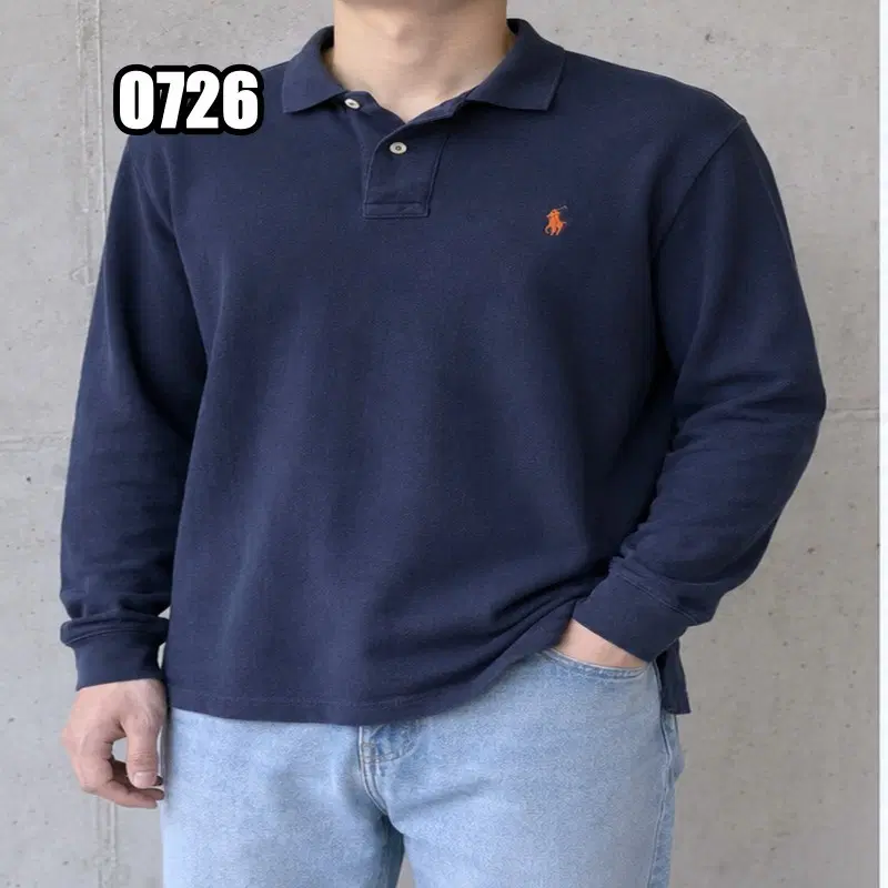 S 폴로 랄프로렌 네이비 레드포니 긴팔 카라티