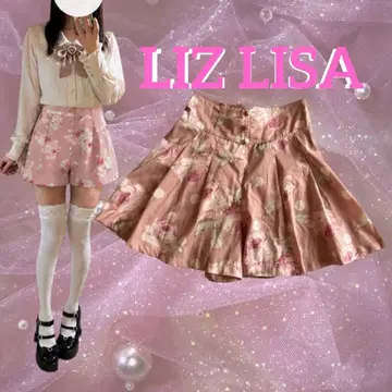 LIZ LISA 플라워 프린트 로즈 패턴 플레어 숏팬츠