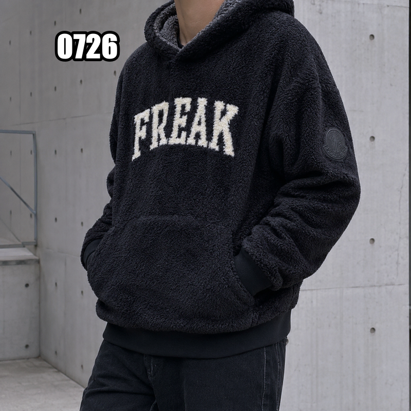 L 몽클레르 지니어스 1952 'FREAK' 보아 플리스 후드티