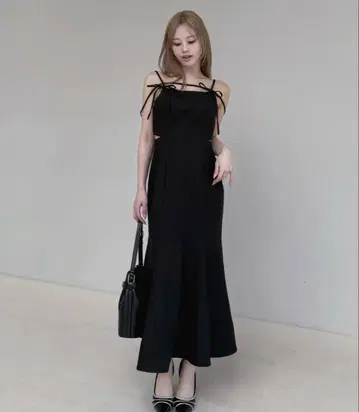 썸머 트위드 컷 아웃 머메이드 원피스