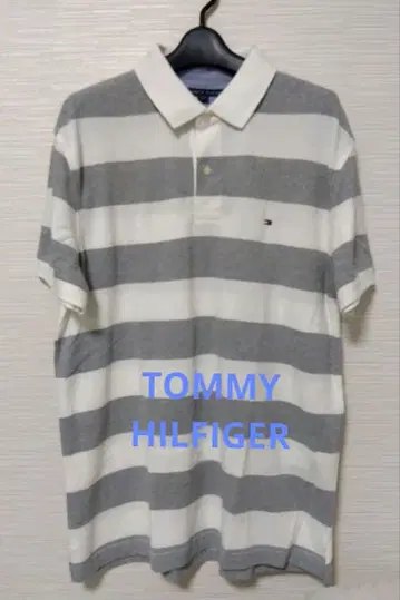 새상품급 TOMMY HILFIGER 피케 셔츠 보더 그레이 L